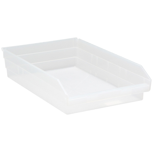 Bacs de rangement pour tablettes, 11-1/8" la x 4" H x 17-7/8" p, Transparent, Capacit&eacute; 40 lb WestPier