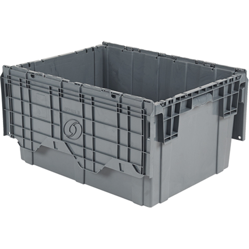 Flipak&reg; Polyethylene Plastic (PE) Distribution Containers, 39" x 14" x 13", Grey WestPier