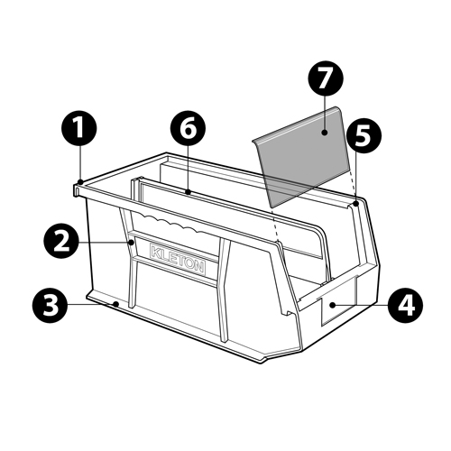 Bac empilable & &agrave; suspendre, 4-1/8" la, 3" h x 5-3/8" p, Noir WestPier