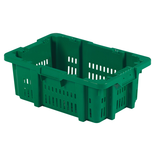Food Handling Plastic Stack-N-Nest Container, 16" x 23.9" x 8.8", Green WestPier