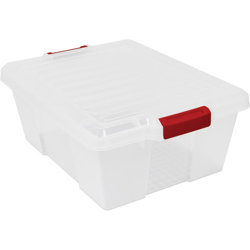 Plastic Latch Container, 15.875" W x 21" D x 7.75" H, Clear WestPier