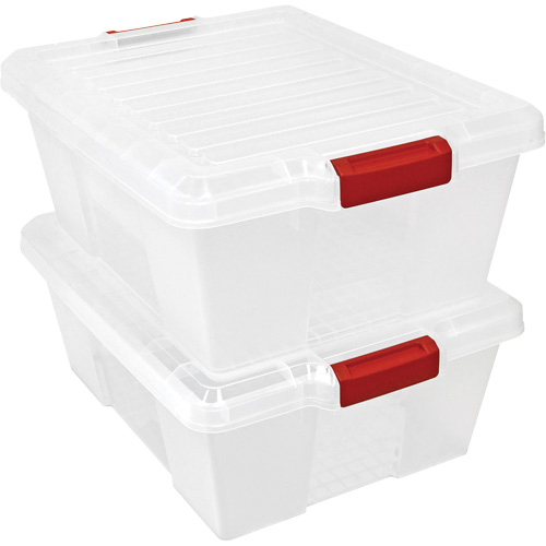 Plastic Latch Container, 15.875" W x 21" D x 7.75" H, Clear WestPier