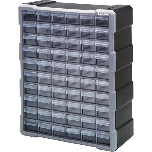 Drawer Cabinet, Plastic, 60 Drawers, 15" x 6-1/4" x 18-3/4", Black WestPier