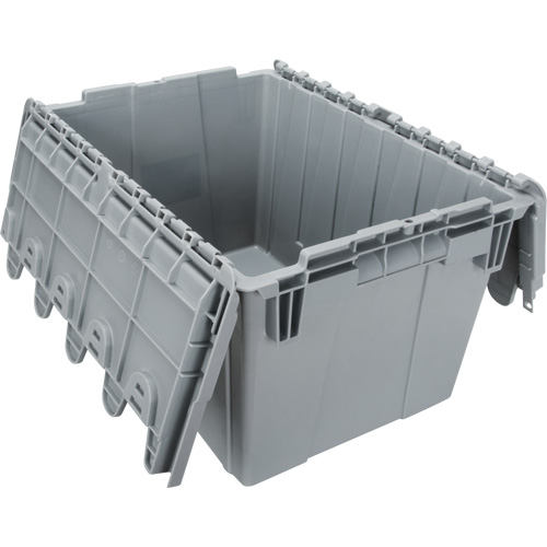 Contenant de distribution en plastique avec dessus basculant, 21,65" x 15,5" x 12,5", Gris WestPier