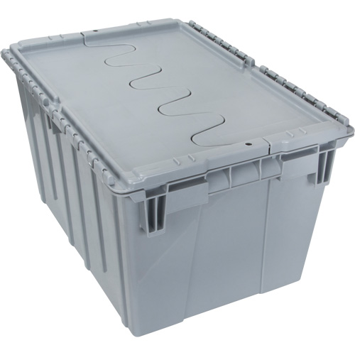Contenant de distribution en plastique avec dessus basculant, 21,65" x 15,5" x 12,5", Gris WestPier