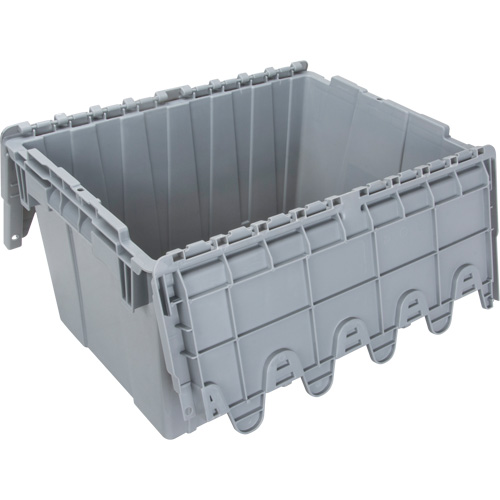 Contenant de distribution en plastique avec dessus basculant, 21,65" x 15,5" x 12,5", Gris WestPier