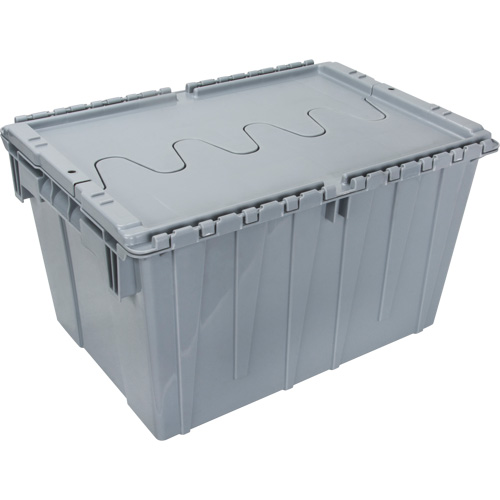 Contenant de distribution en plastique avec dessus basculant, 21,65" x 15,5" x 12,5", Gris WestPier