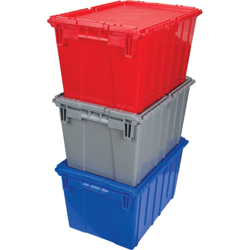 Contenant de distribution en plastique avec dessus basculant, 21,65" x 15,5" x 12,5", Gris WestPier