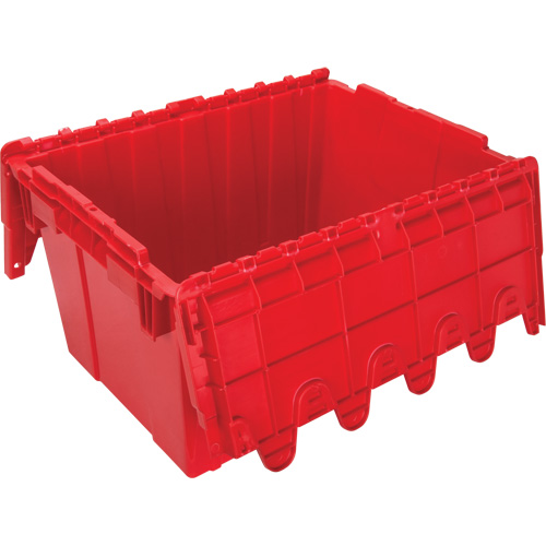 Contenant de distribution en plastique avec dessus basculant, 21,65" x 15,5" x 12,5", Rouge WestPier