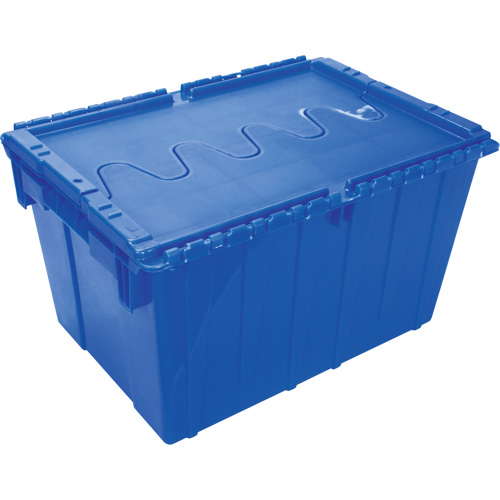 Contenant de distribution en plastique avec dessus basculant, 21,65" x 15,5" x 12,5", Bleu WestPier