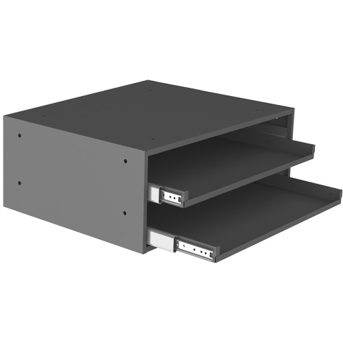 Large Slide Rack for Compartment Box Cabinets, Steel, 2 Slots, 20" W x 15-15/16" D x 8-3/16" H, Grey WestPier
