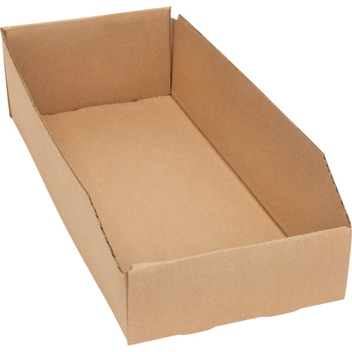 Boîtes profondes en carton ondul&eacute;, 7-3/4" la x 17-1/4" p x 4-1/2" h, Beige WestPier