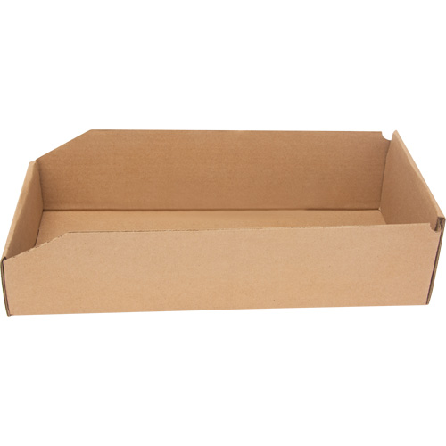 Boîtes profondes en carton ondul&eacute;, 7-3/4" la x 17-1/4" p x 4-1/2" h, Beige WestPier