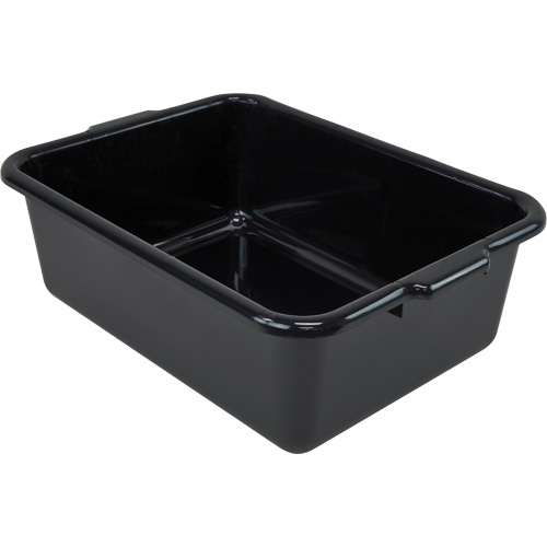 Bac d'entreposage tout usage &agrave; fond plat, 7" ha x 15" p x 21" lo, Plastique, Noir WestPier