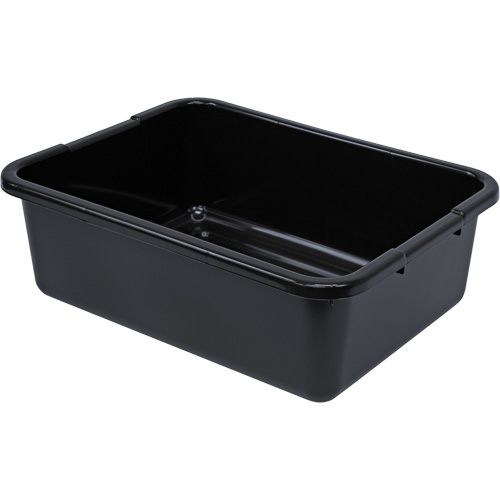 All-Purpose Ribbed-Bottom Storage Tub, 7" H x 15" D x 21" L, Plastic, Black WestPier