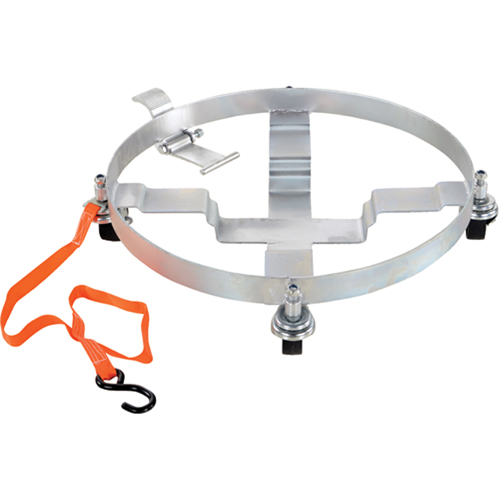Tilting Drum Dollies, Steel, 900 lbs. Capacity, 23-1/2" Diameter, Hard Rubber Casters WestPier