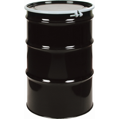 Barils en acier, 55 gal. US (45 gal. imp.), Doubl&eacute;, Noir, Dessus ouvert, 1A2/Y275/S, Calibre 18 - 20 WestPier