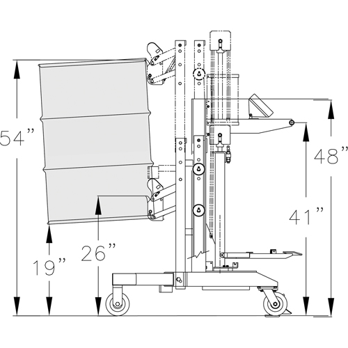 Ergonomic Drum Handler Scale Model - DM-1100-S, 30 - 85 US Gal. (25 - 70 Imperial Gal.) WestPier