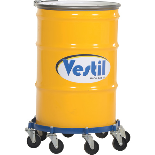 Octagon Drum Dolly, Steel, 2000 lbs. Capacity, 27-1/16" Diameter, Cast Iron Casters WestPier