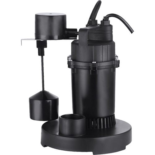 Thermoplastic Submersible Sump Pump, 2560 GPH, 115 V, 4.6 A, 1/3 HP WestPier