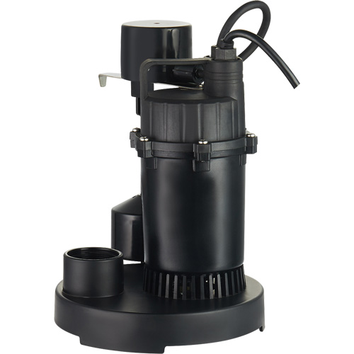 Thermoplastic Submersible Sump Pump, 2560 GPH, 115 V, 4.6 A, 1/3 HP WestPier