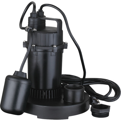 Pompe de puisard submersible thermoplastique, 2560 gal./h, 115 V, 4,6 A, 1/3 CV WestPier