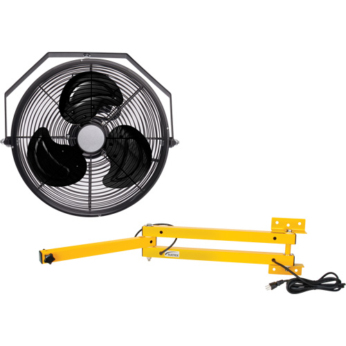 Trousse de ventilateur pour poste de travail industriel avec bras double verrouillable, Industriel, 3 vitesses, Diam&egrave;tre de 12" WestPier