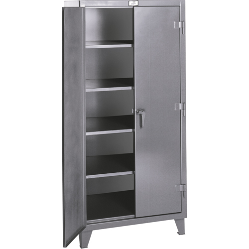 Rough & Tough Storage Cabinets, Steel, 4 Shelves, 72" H x 72" W x 24" D, Grey WestPier