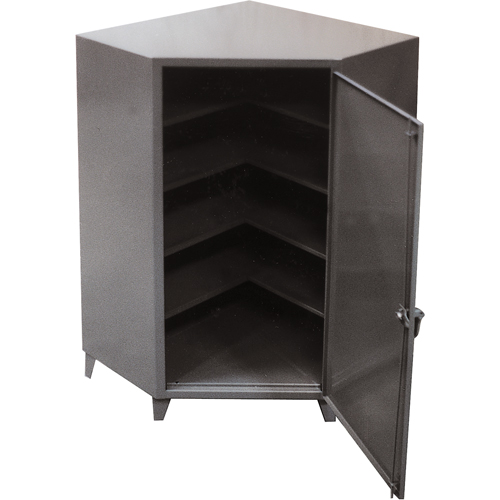 Corner Cabinets, Steel, 4 Shelves, 72" H x 48" W x 24" D, Grey WestPier