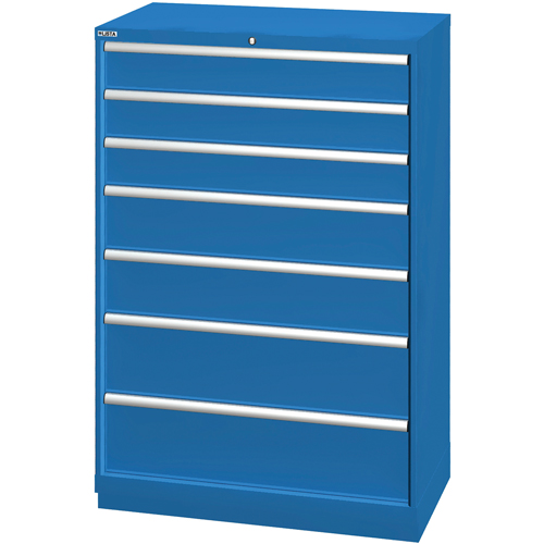 Drawer Cabinets, 7 Drawers, 40-1/4" W x 22-1/2" D x 59-1/2" H, Bright blue WestPier