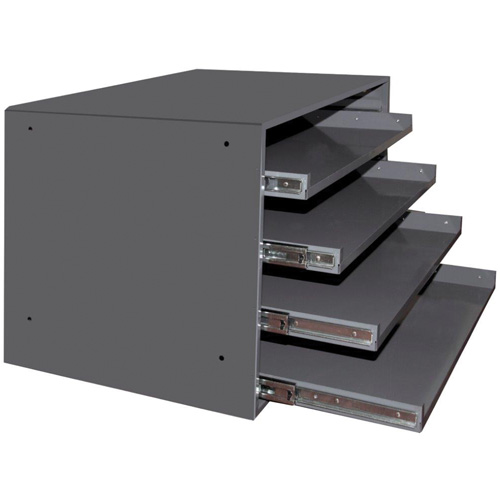 Compartment Box Cabinets, Steel, 4 Slots, 20" W x 15-3/4" D x 15" H, Grey WestPier