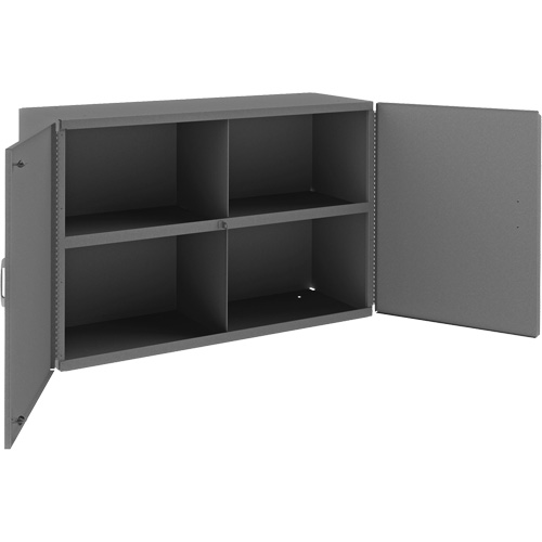 Wall-Mountable Cabinet, 24" H x 33-13/16" W x 12-3/8" D, 1 Shelves, Steel, Grey WestPier
