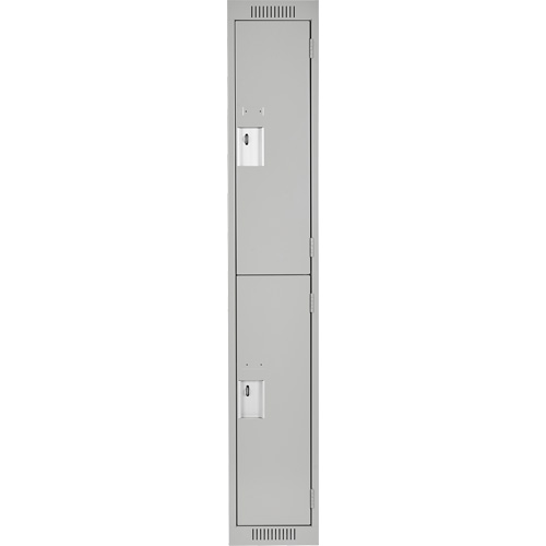 Clean Line Lockers, 2 -tier, 12" x 18" x 72", Steel, Grey, Rivet (Assembled) WestPier