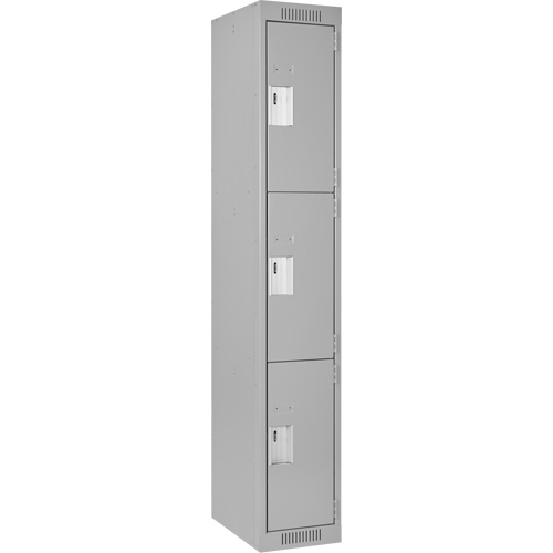 Casiers Clean Line, 3 niveaux, 12" x 18" x 72", Acier, Gris, Rivet (assembl&eacute;) WestPier