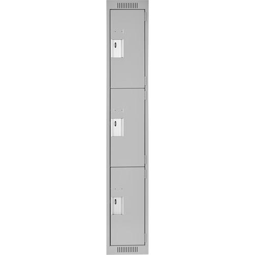 Casiers Clean Line, 3 niveaux, 12" x 18" x 72", Acier, Gris, Rivet (assembl&eacute;) WestPier