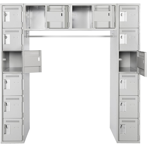 Assembled Archettes Clean Line Economy Lockers, 16 -tier, Bank of 3, 18" x 72" x 12", Steel WestPier