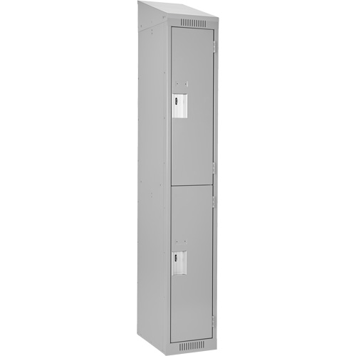 Casiers Clean Line, 2 niveaux, 12" x 18" x 78", Acier, Gris, Rivet (assembl&eacute;) WestPier