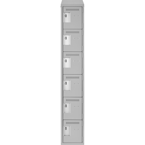 Clean Line Lockerette , 6 -tier, 12" x 18" x 78", Steel, Grey, Rivet (Assembled) WestPier
