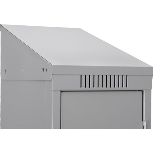 Clean Line Lockerette , 6 -tier, Bank of 4, 48" x 18" x 78", Steel, Grey, Rivet (Assembled) WestPier