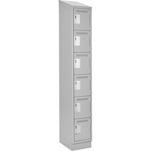 Clean Line Lockerette, 6 -tier, 12" x 18" x 82", Steel, Grey, Rivet (Assembled) WestPier