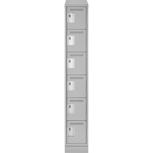 Clean Line Lockerette, 6 -tier, 12" x 18" x 82", Steel, Grey, Rivet (Assembled) WestPier