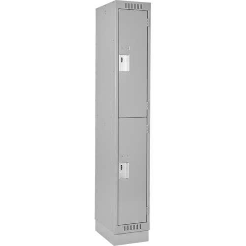 Casiers Clean Line, 2 niveaux, 12" x 18" x 76", Acier, Gris, Rivet (assembl&eacute;) WestPier