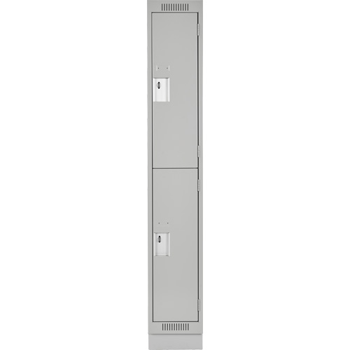 Casiers Clean Line, 2 niveaux, 12" x 18" x 76", Acier, Gris, Rivet (assembl&eacute;) WestPier