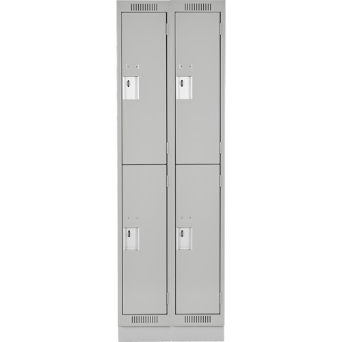 Casiers Clean Line, 2 niveaux, Bloc de 2, 24" x 18" x 76", Acier, Gris, Rivet (assembl&eacute;) WestPier