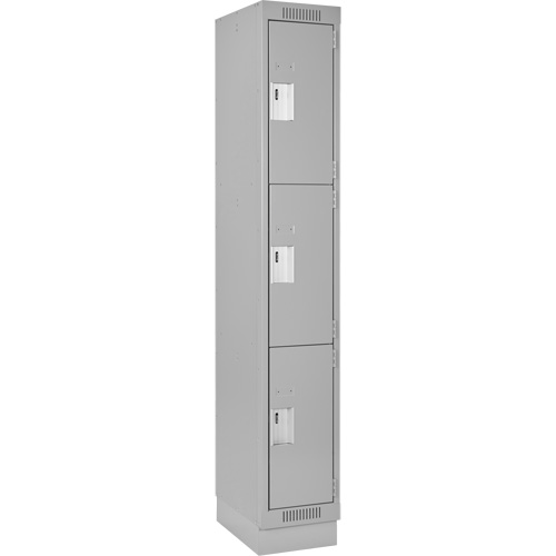 Casiers Clean Line, 3 niveaux, 12" x 18" x 76", Acier, Gris, Rivet (assembl&eacute;) WestPier