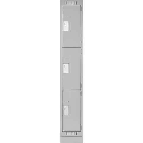 Casiers Clean Line, 3 niveaux, 12" x 18" x 76", Acier, Gris, Rivet (assembl&eacute;) WestPier