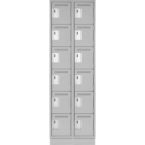Clean Line Lockerette, 6 -tier, Bank of 2, 24" x 18" x 76", Steel, Grey, Rivet (Assembled) WestPier