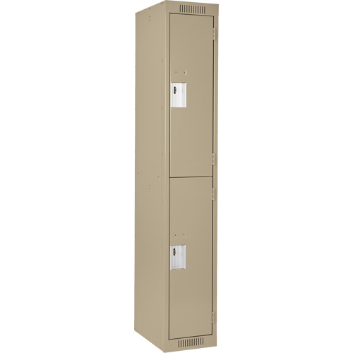 Clean Line Lockers, 2 -tier, 12" x 18" x 72", Steel, Beige, Rivet (Assembled) WestPier
