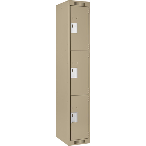 Casiers Clean Line, 3 niveaux, 12" x 18" x 72", Acier, Beige, Rivet (assembl&eacute;) WestPier