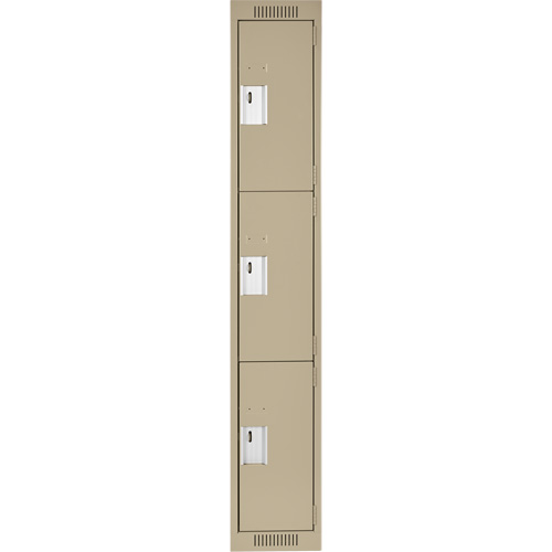 Casiers Clean Line, 3 niveaux, 12" x 18" x 72", Acier, Beige, Rivet (assembl&eacute;) WestPier